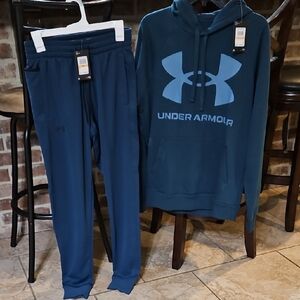 Brand New With Tags Under Armour Teal Hoodie and Joggers Set